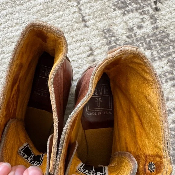 Frye Sabrina 6G Lace Up Boots in Saddle Cognac - Picture 7 of 8